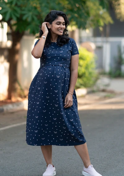 Navy Heart Feeding & Maternity Loungewear