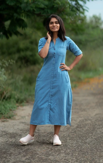Denim Long Shirt Dress