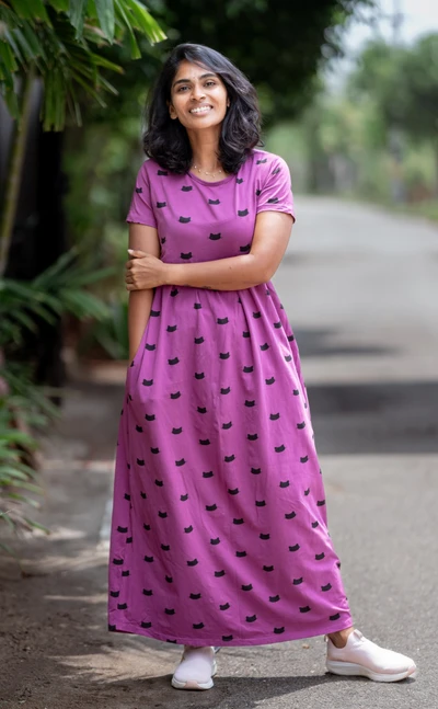  Purple Kitty Maternity & Feeding Premium Loungewear