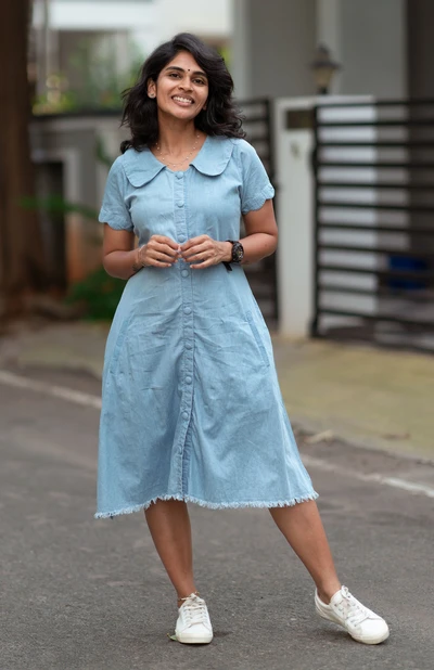 Denim Coastal Collar Midi