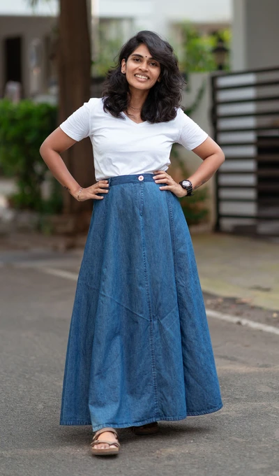 Denim ALine Skirt