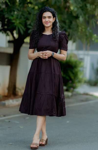 Brown Rayon Midi 