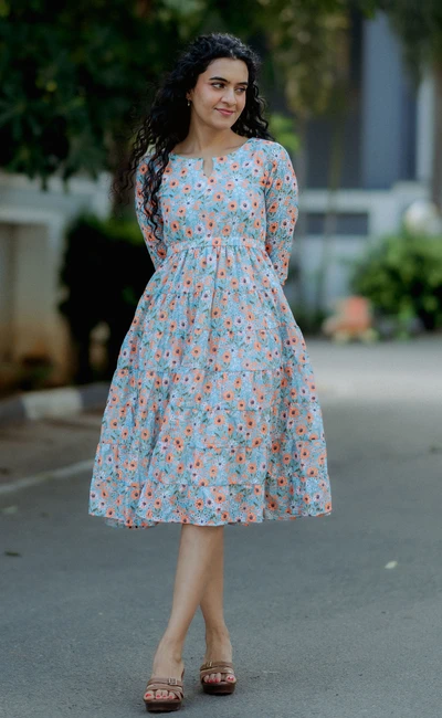 Teal Daisy Hakoba Midi