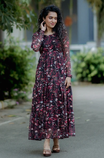 Molten Onyx Chiffon Maxi