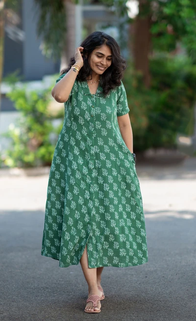 Boho Green Summer  Midi