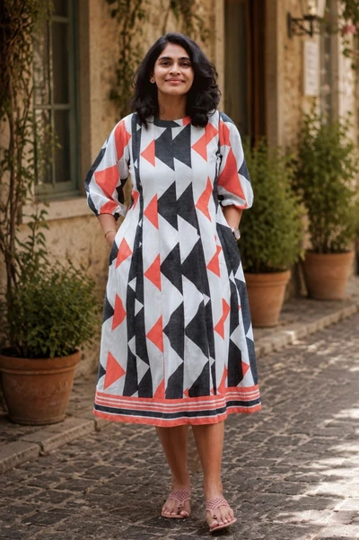 Geometric Print Flex Cotton Midi