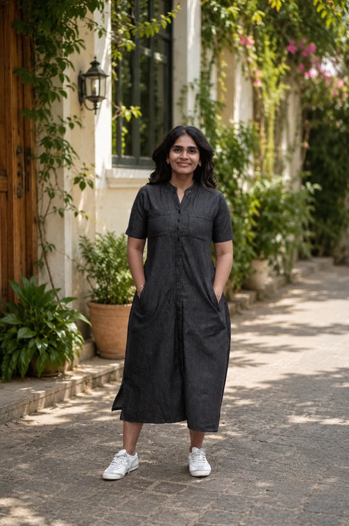 Black Denim Long shirt