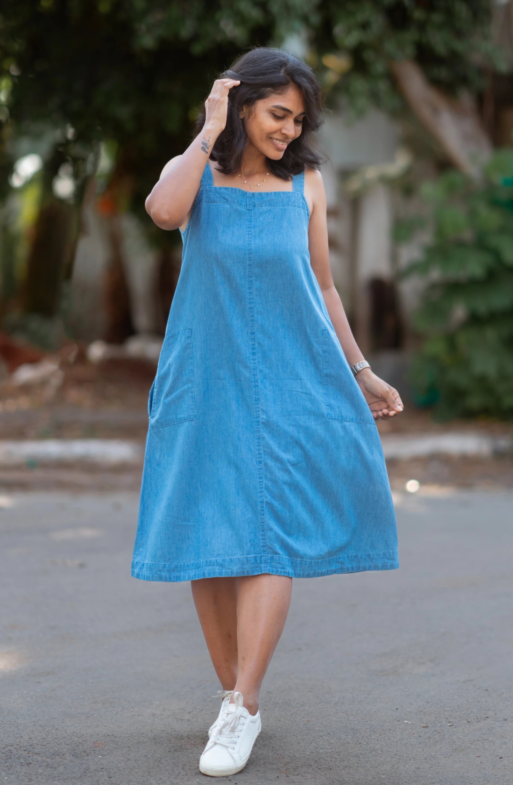 Denim Casual Midi