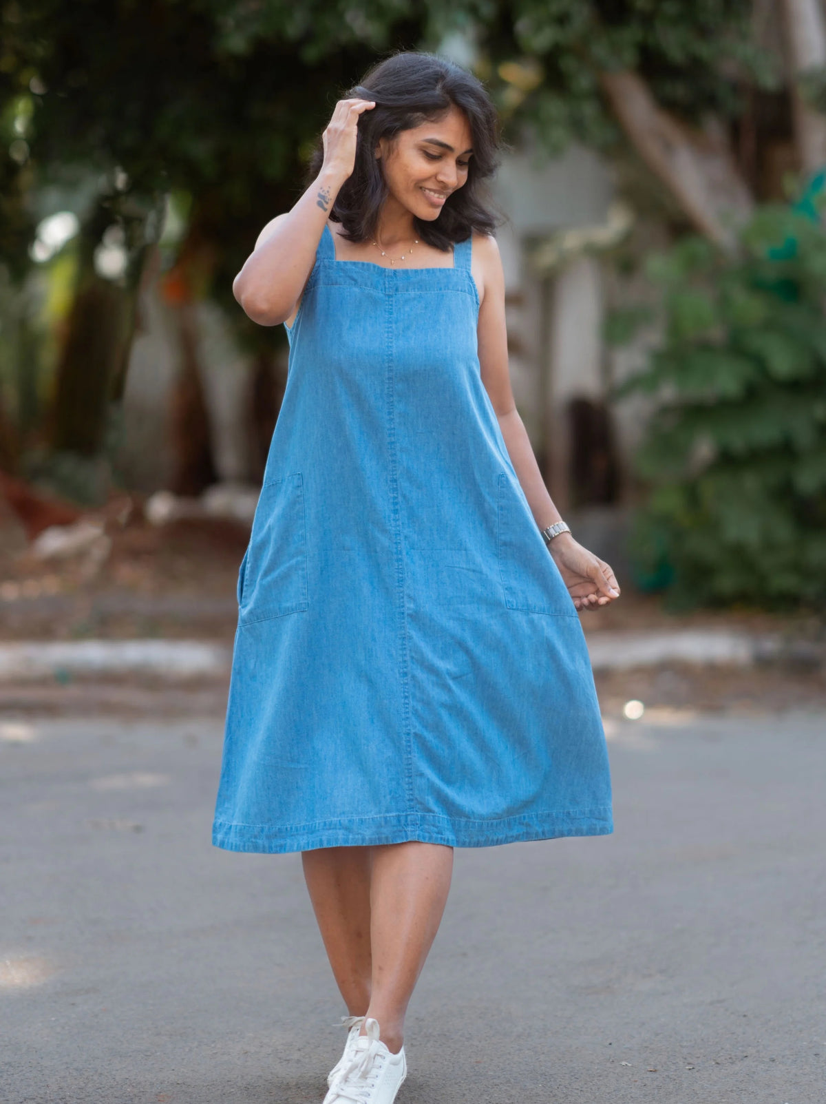 Denim Casual Midi