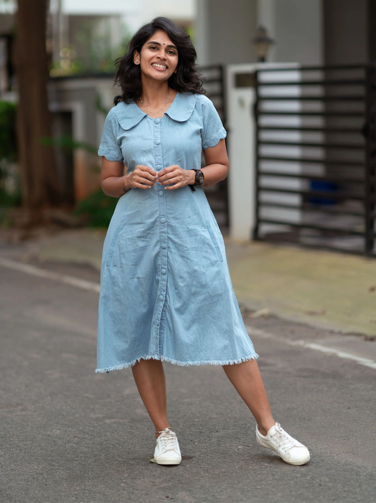 Denim Coastal collar Midi