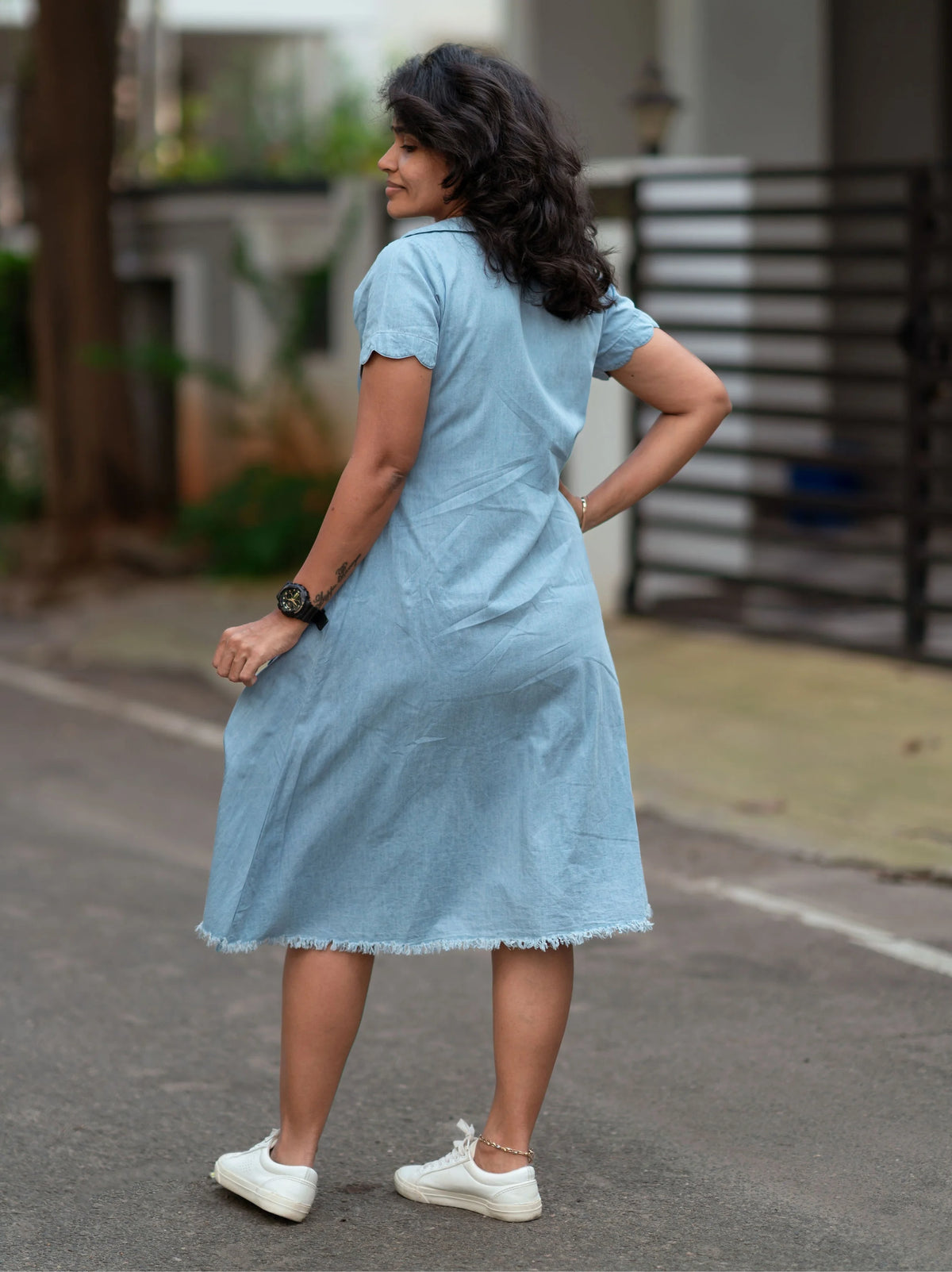 Denim Coastal collar Midi