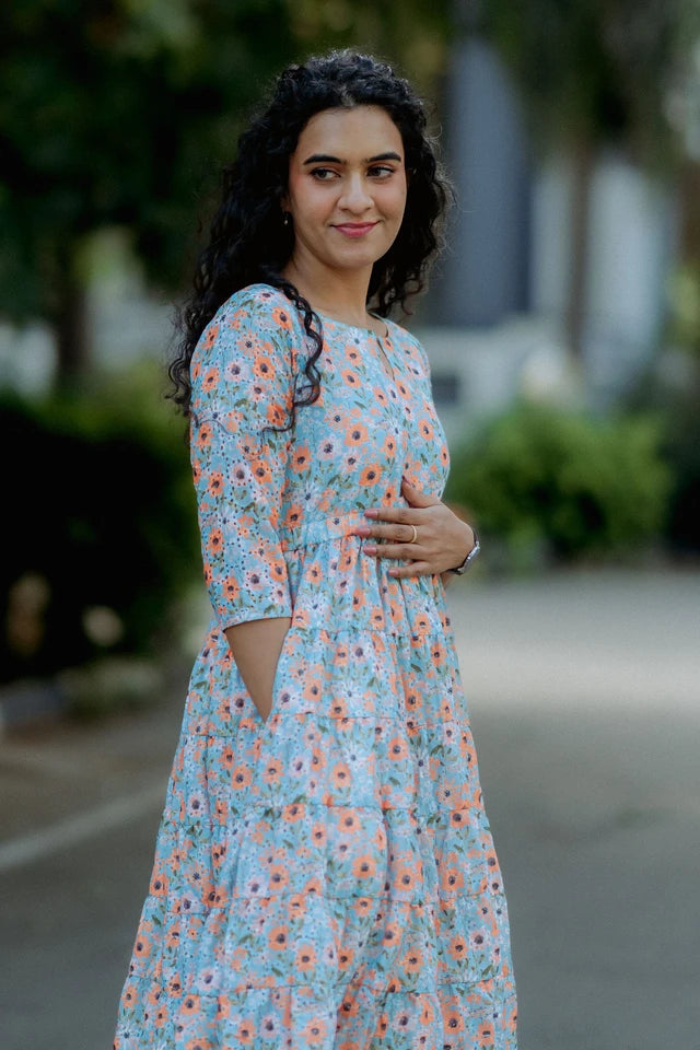 Teal Daisy Hakoba Midi