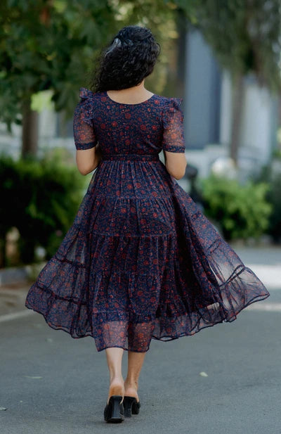 Dainty Print Chiffon Maxi