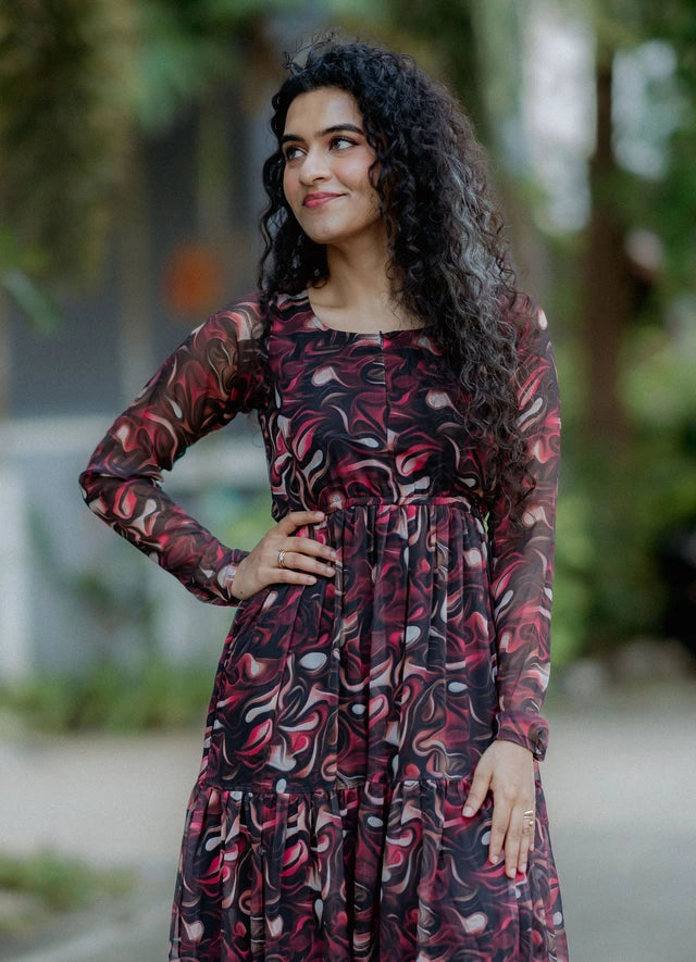 Molten Onyx Chiffon Maxi