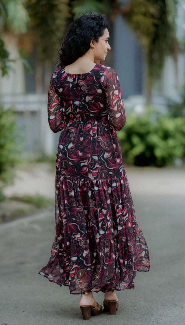 Molten Onyx Chiffon Maxi