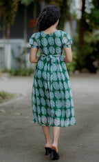 Palm Leaf Chiffon Midi
