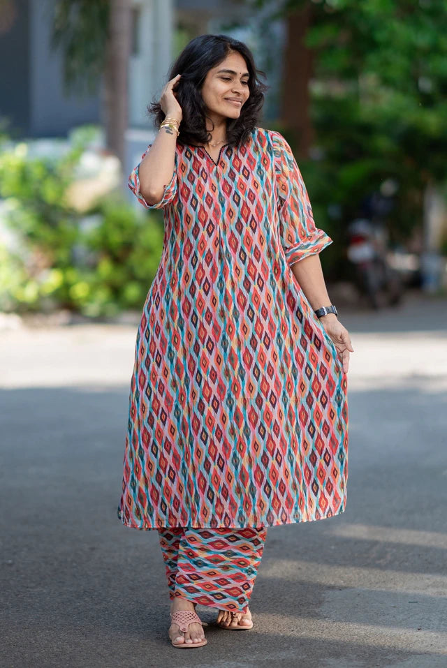 Varna A-Line Kurti with Pants Set