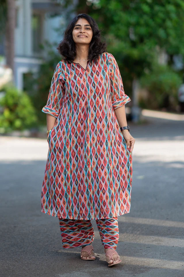 Varna A-Line Kurti with Pants Set