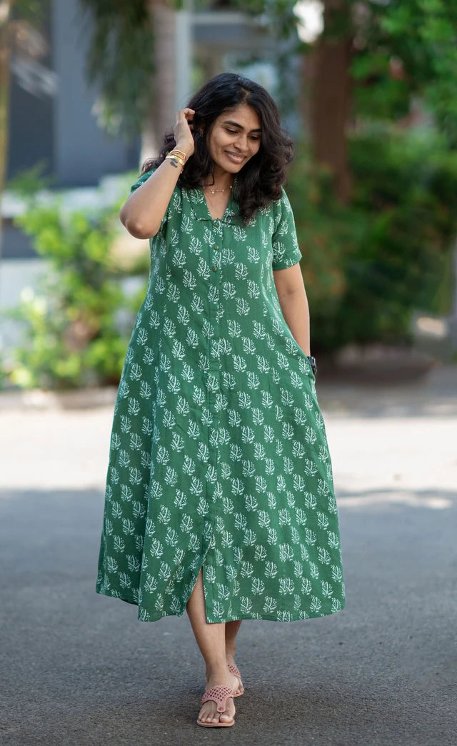 Boho Green Summer  Midi