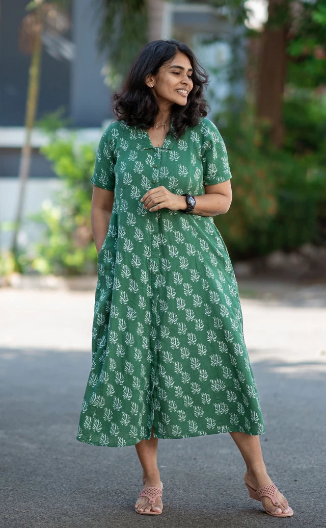 Boho Green Summer  Midi