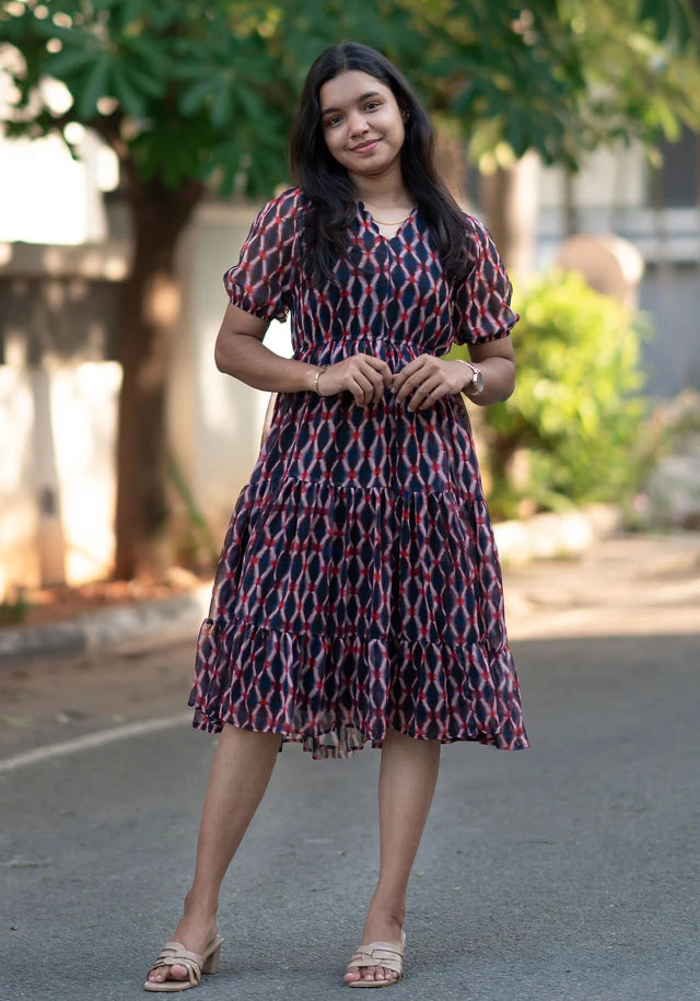 Smudge Chiffon Midi
