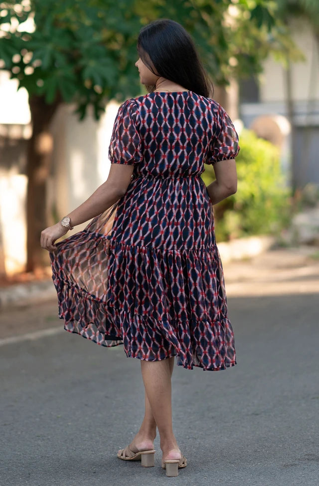 Smudge Chiffon Midi