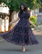 Ombre Mosaic Chiffon Midi