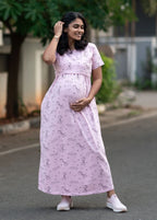 Pink Giraffee Printed Feeding & Maternity Premium Loungewear