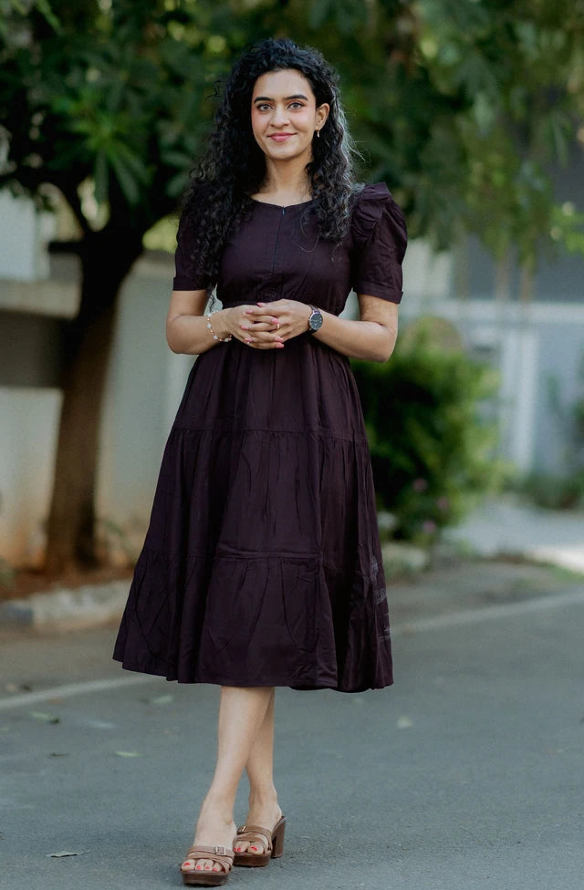 Brown Rayon Midi
