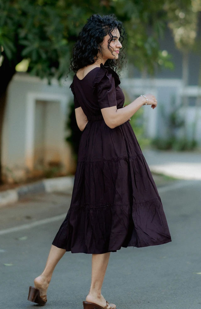Brown Rayon Midi