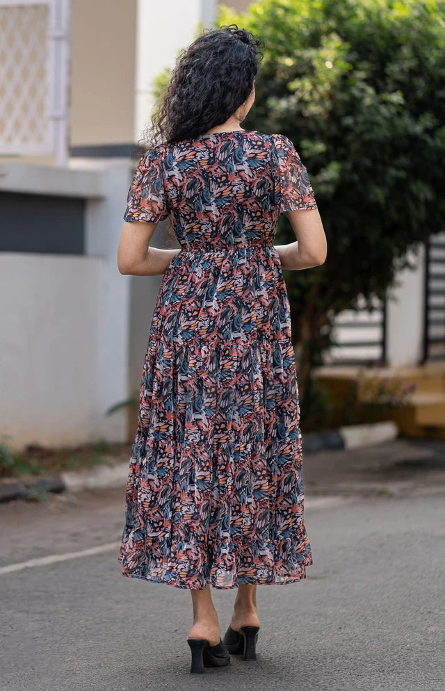 Butterfly Chiffon Maxi