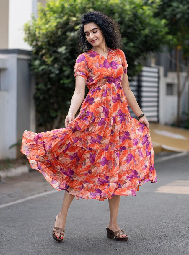 October Glow Chiffon Maxi