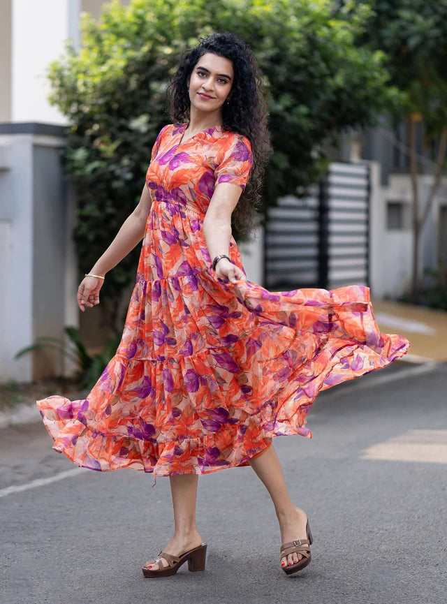 October Glow Chiffon Maxi