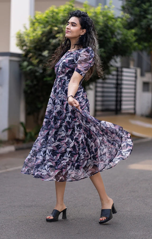 Smoky Sage Chiffon Maxi