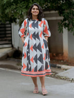 Geometric Print Flex Cotton Midi
