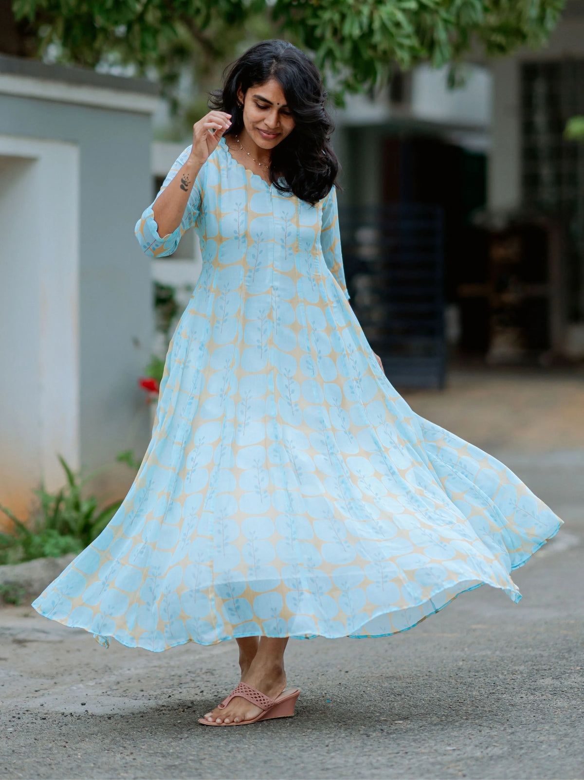 Glacier Bloom Panel Maxi