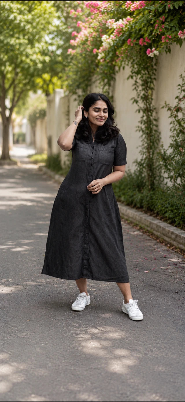 Black Denim Long shirt