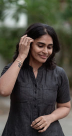 Black Denim Long shirt