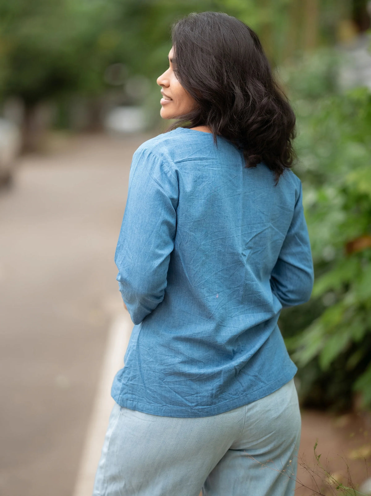 Denim Scalloped Shirt