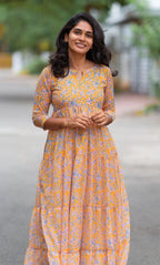 Copper Blossoms Chiffon maxi