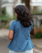 Denim peplum Top