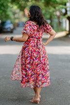 Vivid Veil Chiffon Midi