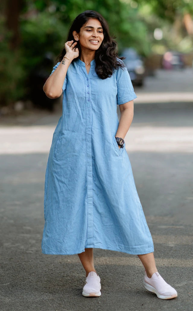 Denim Long Shirt Dress