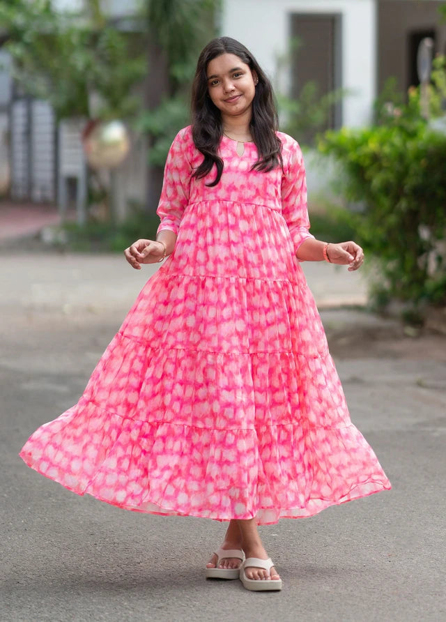 Fuchsia Cloud Chiffon Maxi
