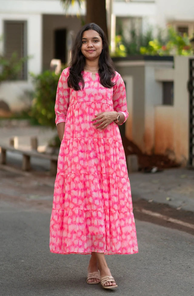 Fuchsia Cloud Chiffon Maxi