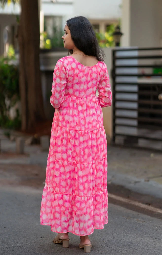 Fuchsia Cloud Chiffon Maxi