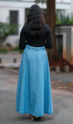Icy Blue Denim Skirt