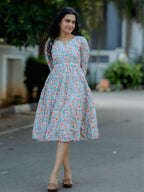 Teal Daisy Hakoba Midi