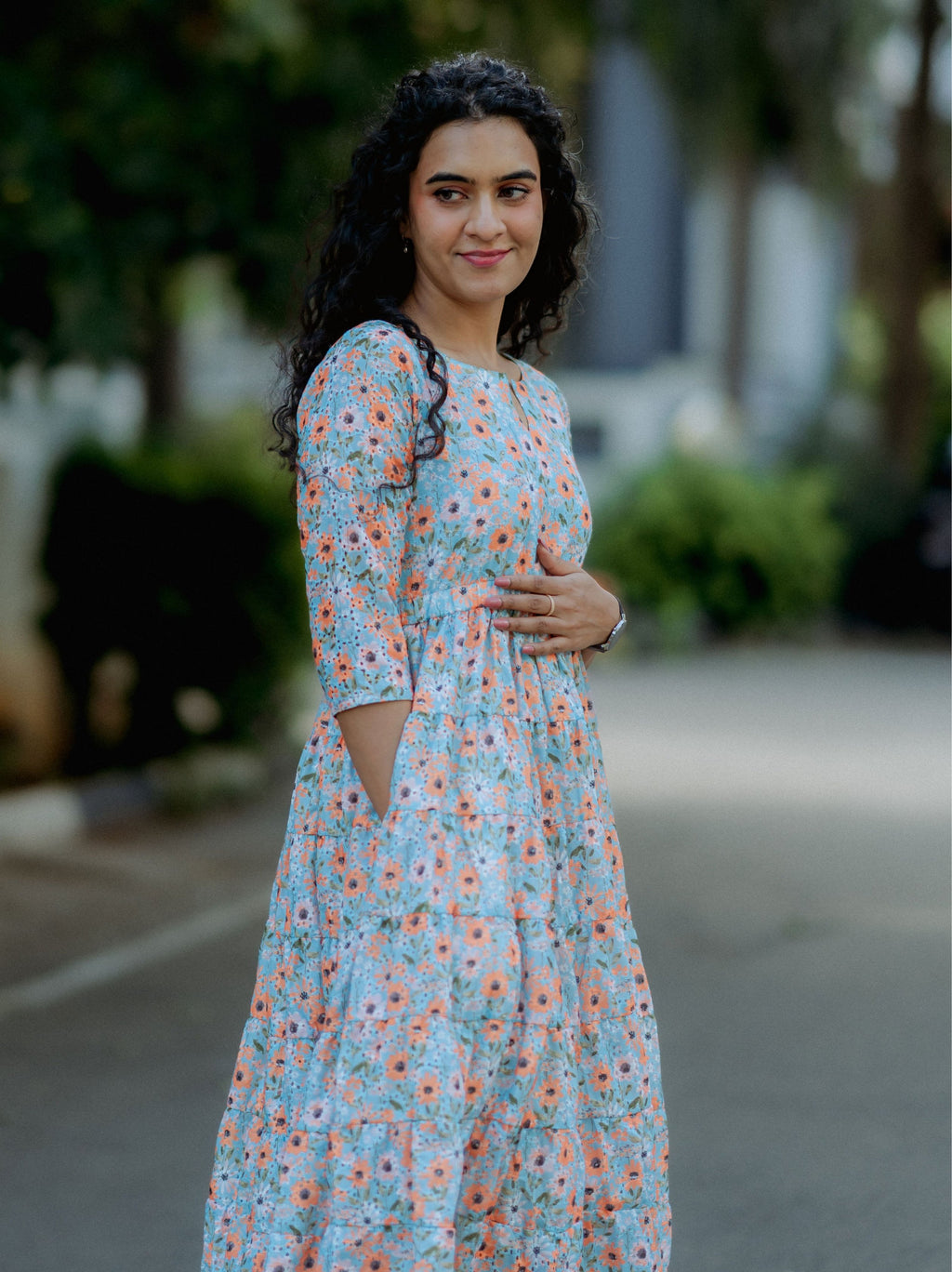 Teal Daisy Hakoba Midi