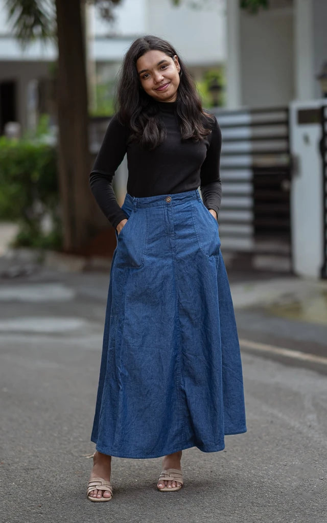 Denim ALine Skirt